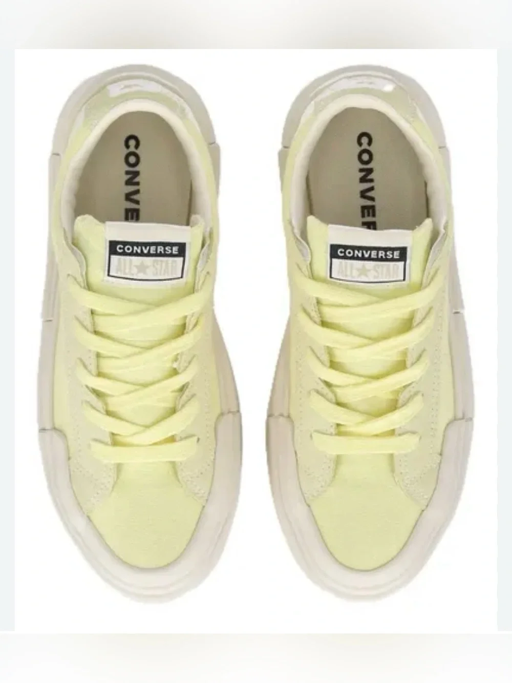 Converse Low Top Sneakers in Light Yellow and White - Picture 2 of 10